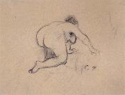 Woman keeling Camille Pissarro
